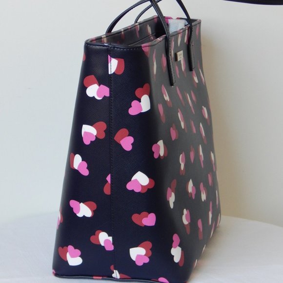 Kate Spade Margareta Shore Street Flutter Hearts Top Zip Large Tote Bag NWT - Picture 6 of 9